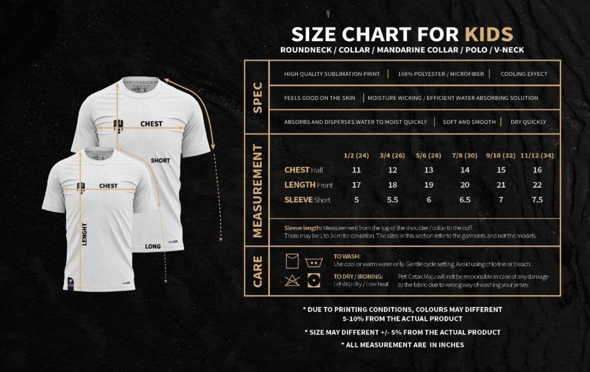 Kids Size Chart